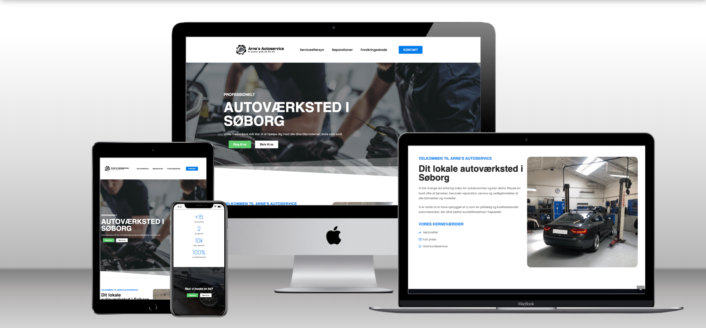arnes autoservice mockup